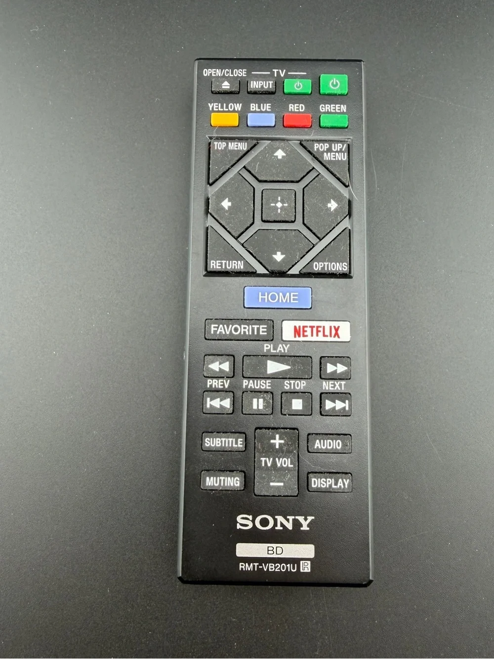 Sony Remote Control RMT-VB201U - Black with Color Function Keys